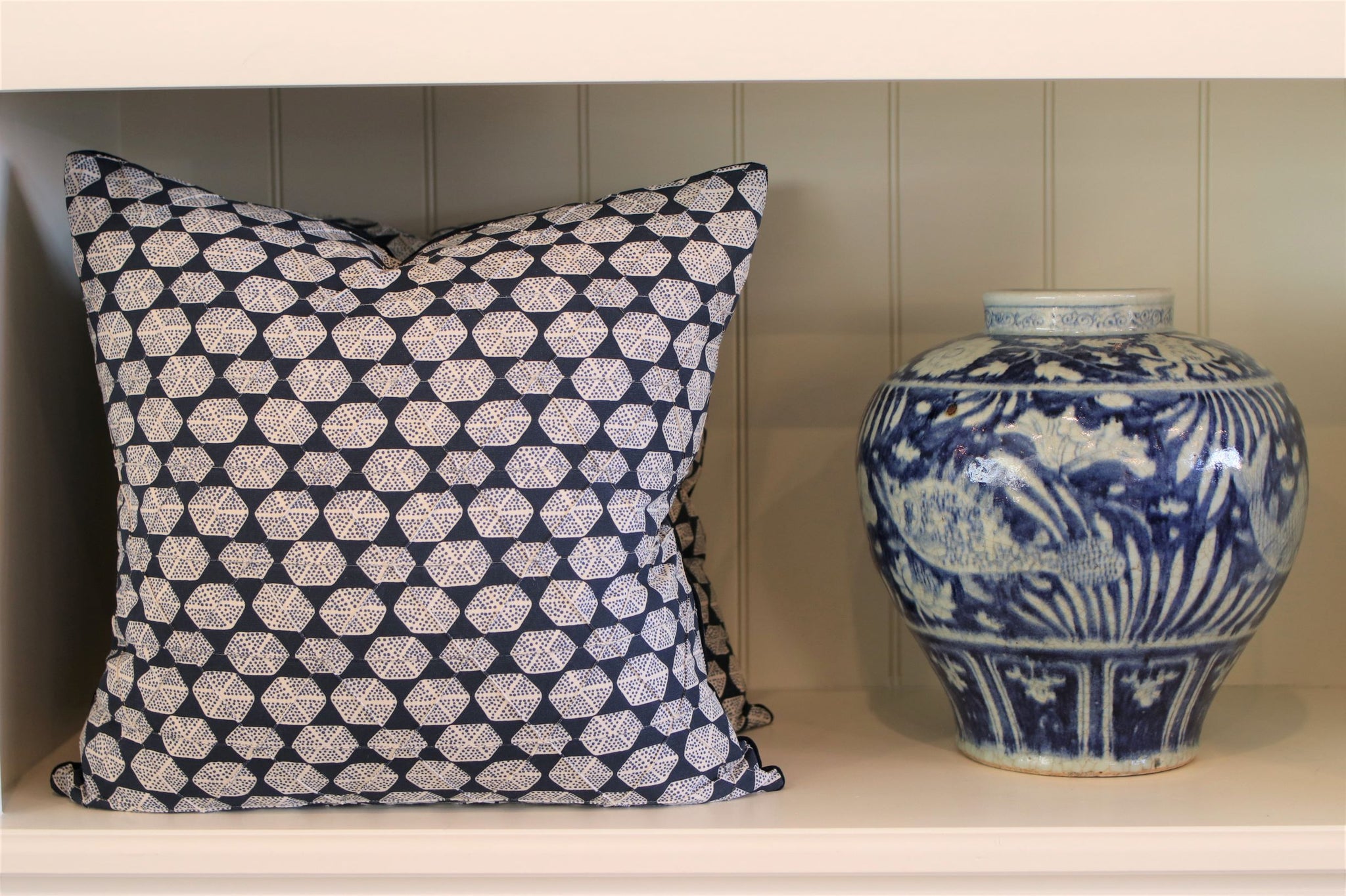 Six Sided Dot, Blue 22" Square Pillow