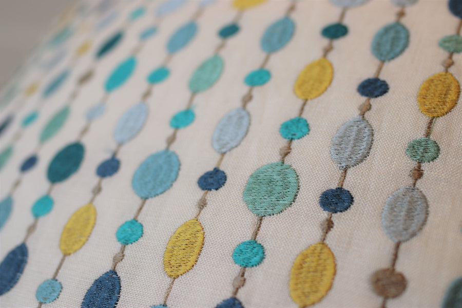 Wooden Beads w/ Turquoise Silk Square