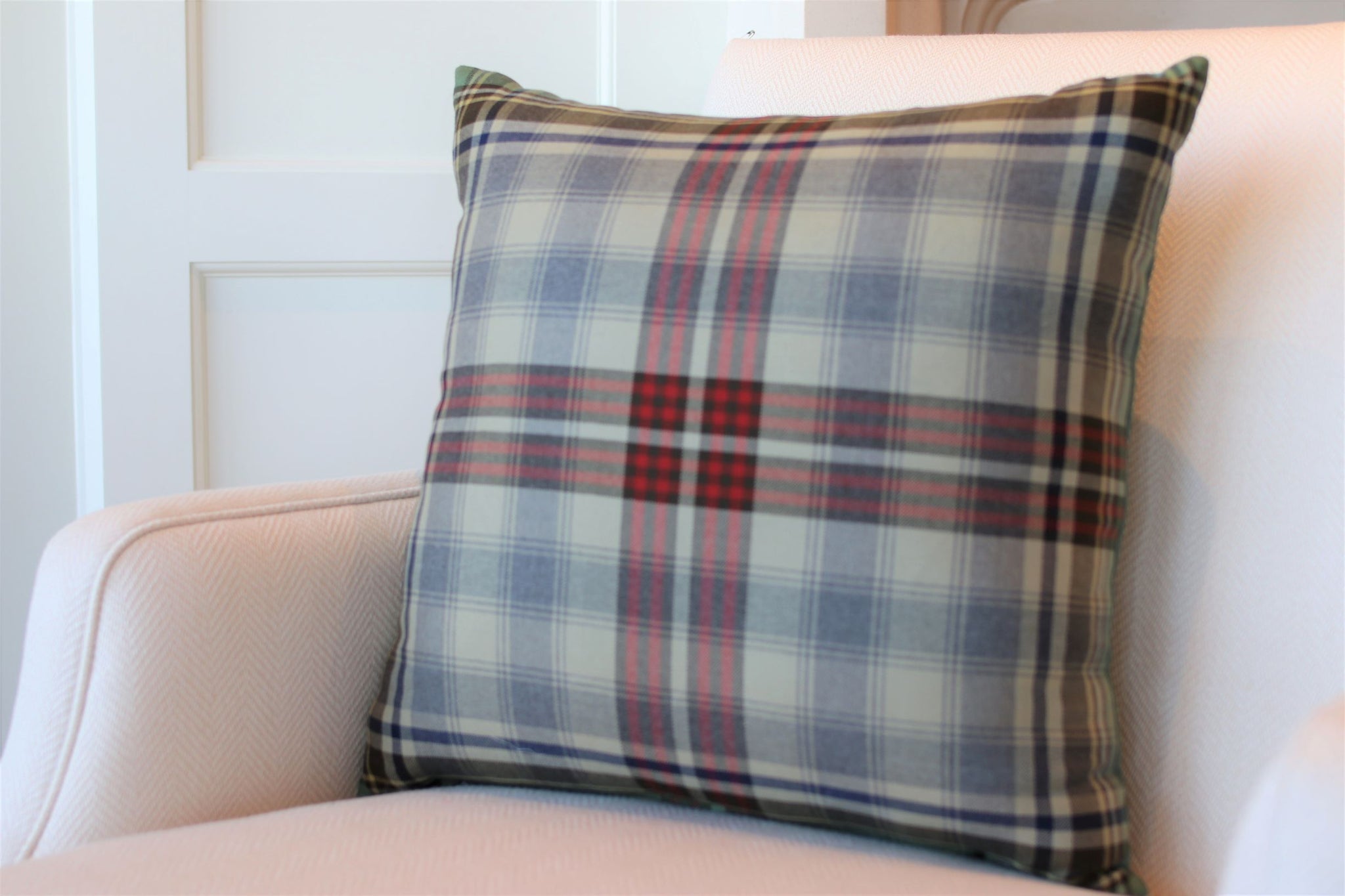 Red Plaid 20" Square