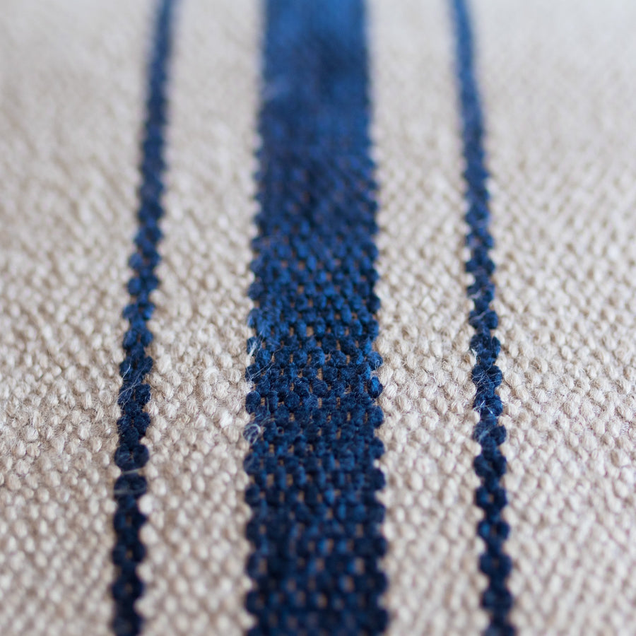 Blue On Tan Stripe 20" Square