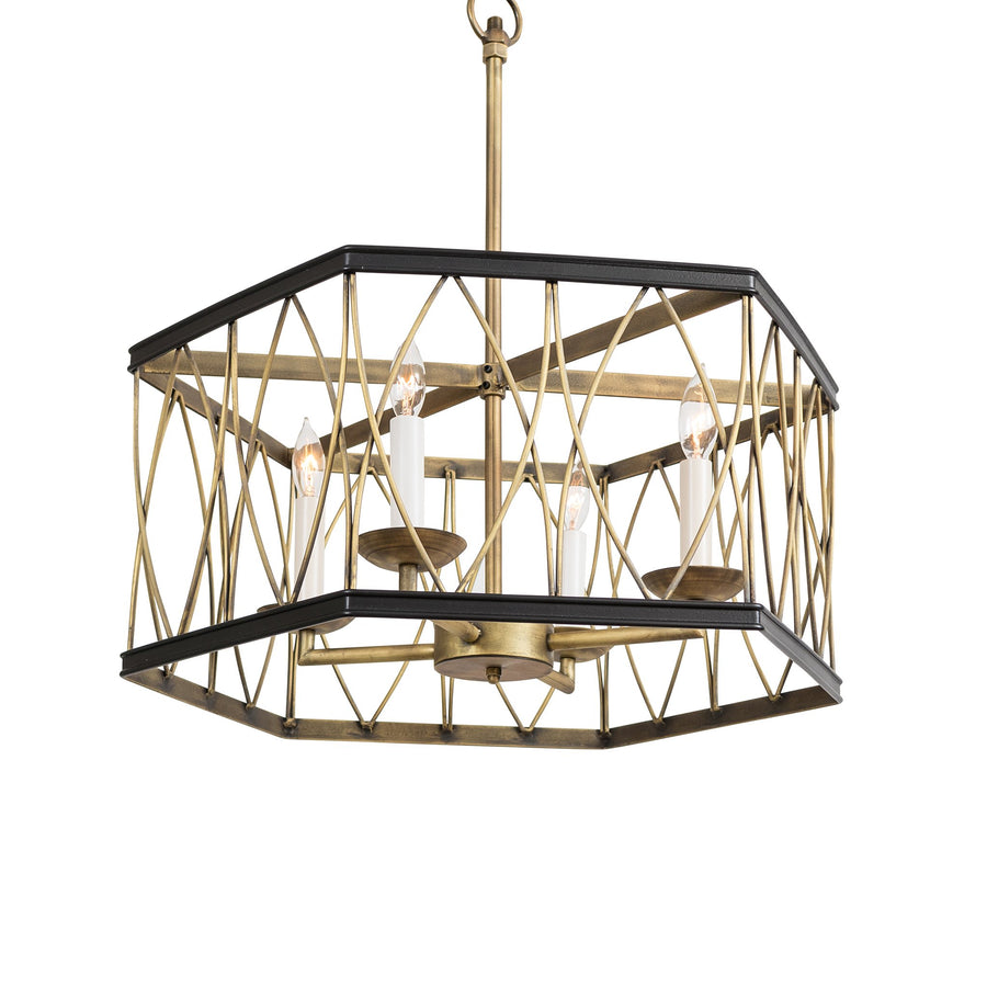 Montparnasse Hexagon Pendant, 4 light