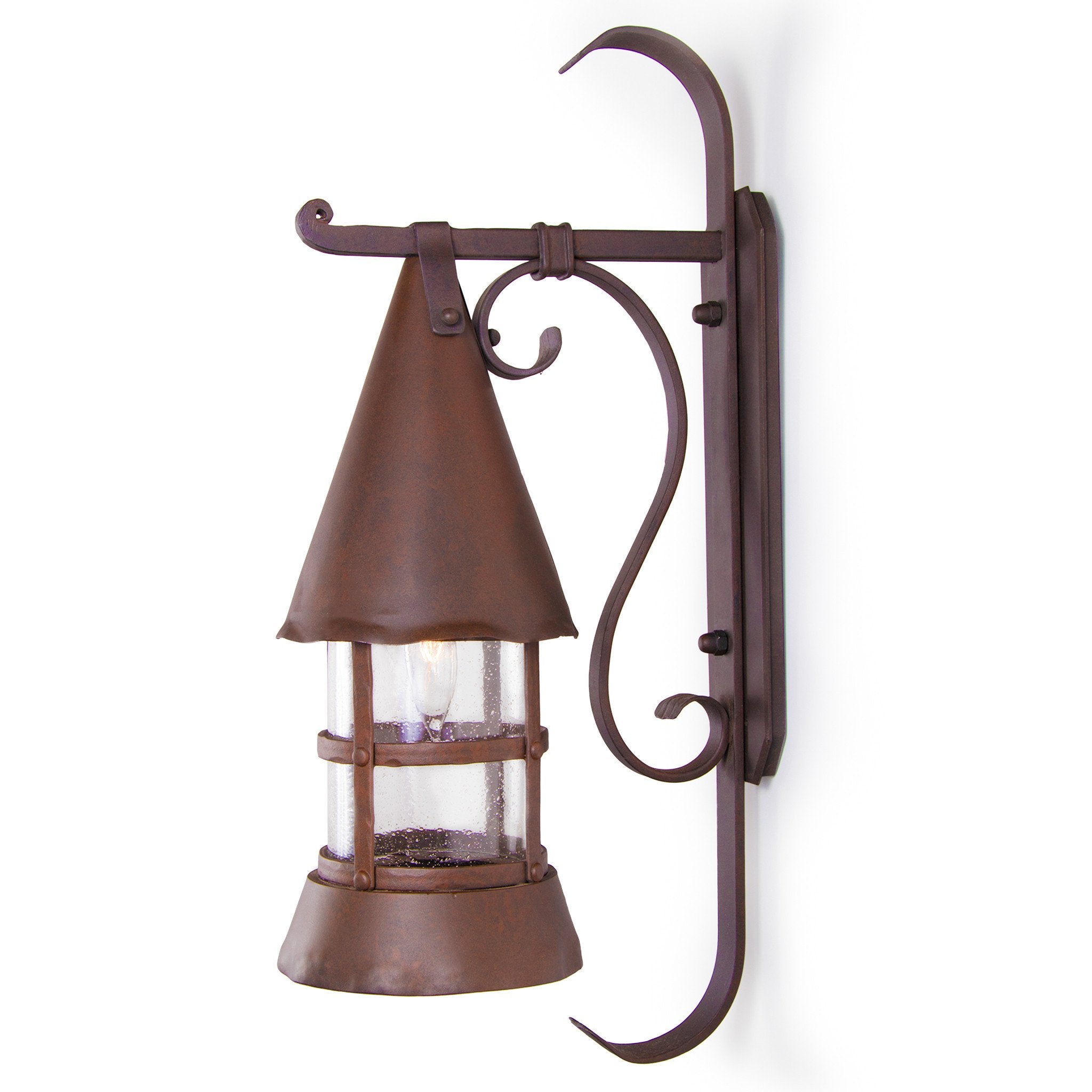 Tudor Chapeaux Lantern Sconce, Curl Back